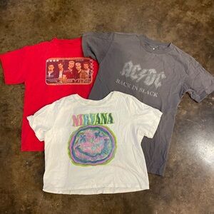 Graphic Band Tees - Red, Gray, White